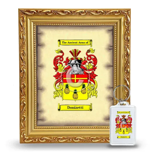 Donizetti Framed Coat of Arms and Keychain - Gold