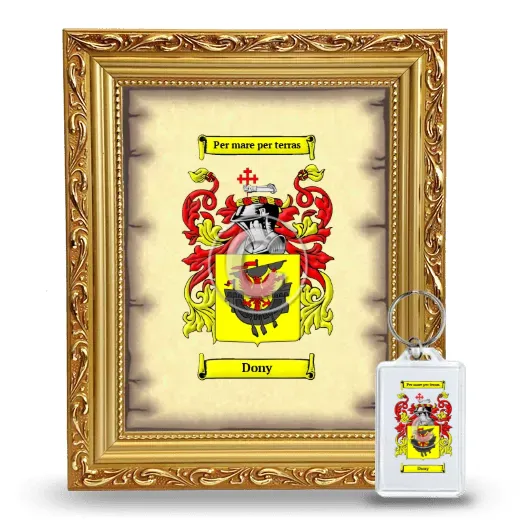 Dony Framed Coat of Arms and Keychain - Gold