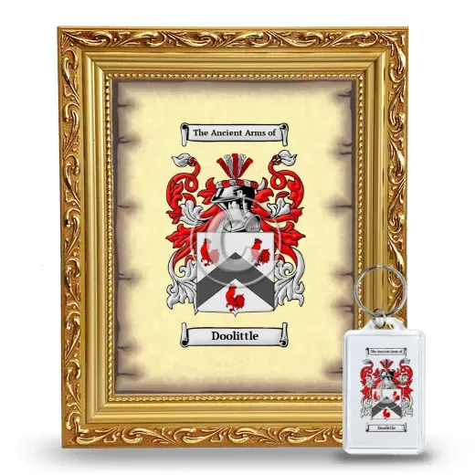 Doolittle Framed Coat of Arms and Keychain - Gold