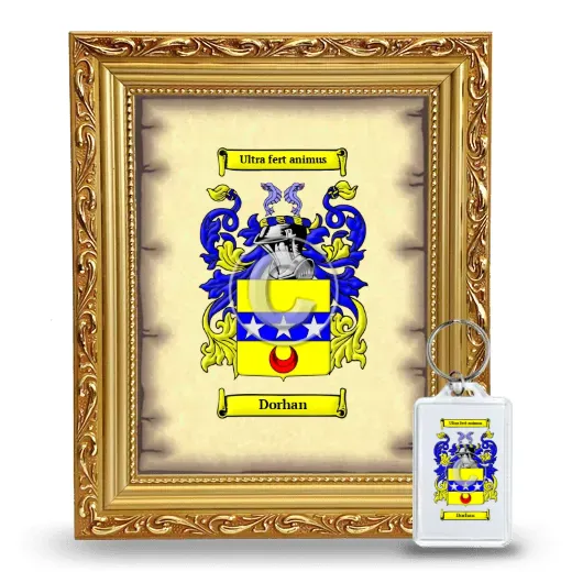 Dorhan Framed Coat of Arms and Keychain - Gold