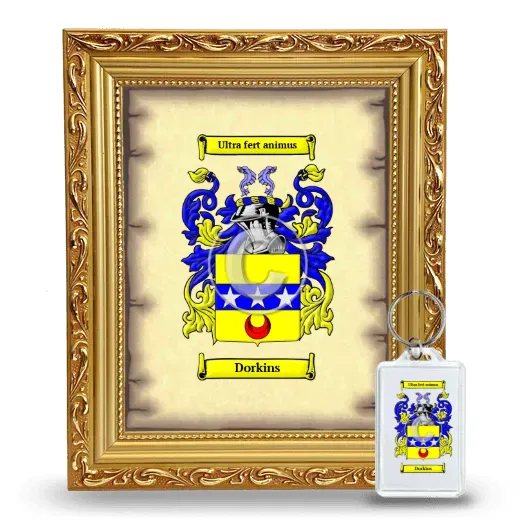Dorkins Framed Coat of Arms and Keychain - Gold