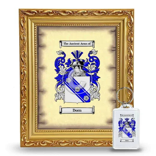 Dorn Framed Coat of Arms and Keychain - Gold