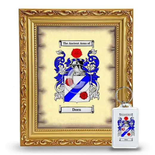 Dorn Framed Coat of Arms and Keychain - Gold