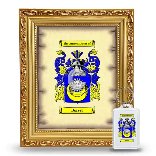 Dorset Framed Coat of Arms and Keychain - Gold