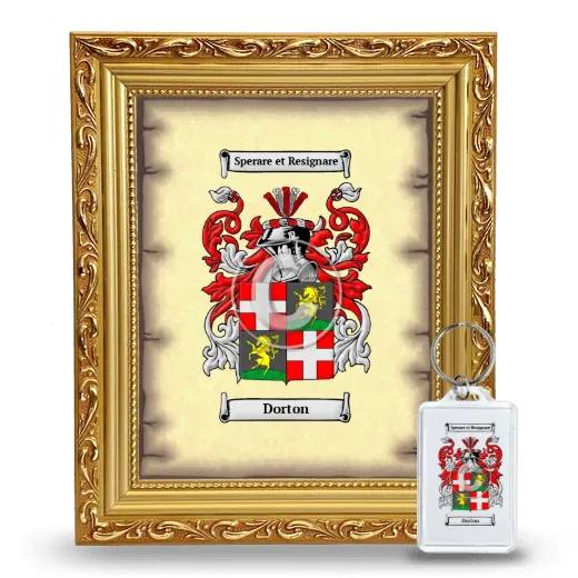 Dorton Framed Coat of Arms and Keychain - Gold