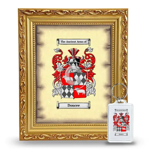 Doucee Framed Coat of Arms and Keychain - Gold