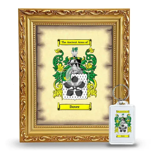 Dover Framed Coat of Arms and Keychain - Gold