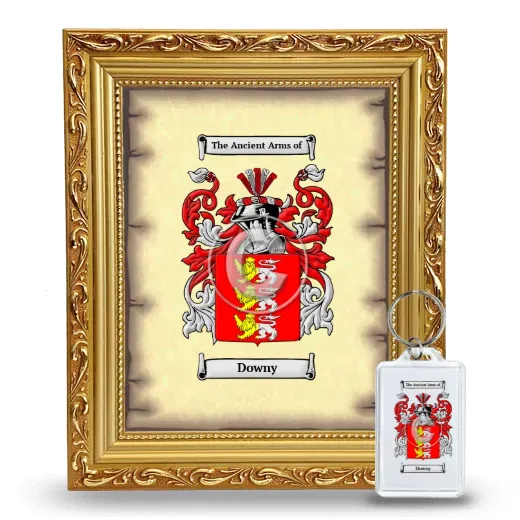 Downy Framed Coat of Arms and Keychain - Gold