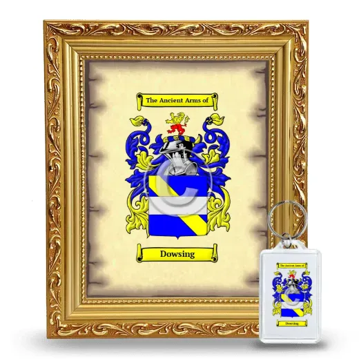 Dowsing Framed Coat of Arms and Keychain - Gold