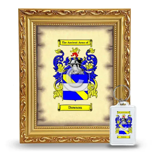Dowson Framed Coat of Arms and Keychain - Gold