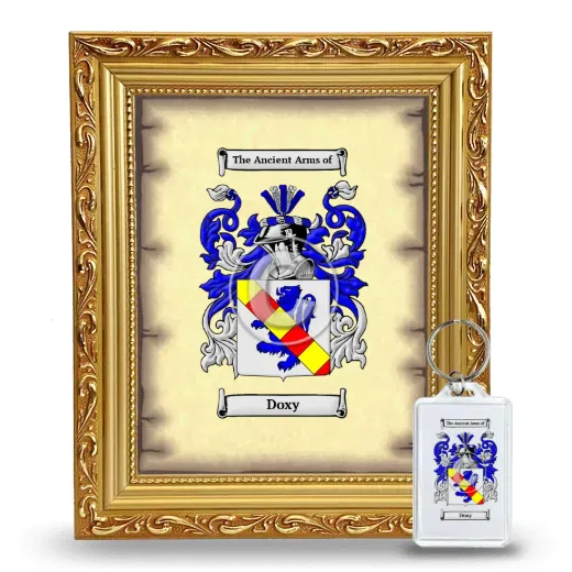 Doxy Framed Coat of Arms and Keychain - Gold