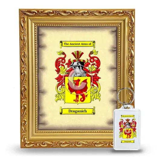 Draganich Framed Coat of Arms and Keychain - Gold