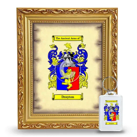 Drayton Framed Coat of Arms and Keychain - Gold