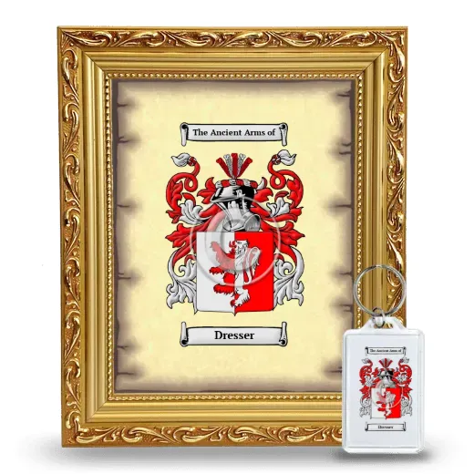 Dresser Framed Coat of Arms and Keychain - Gold