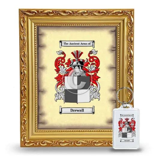 Drewall Framed Coat of Arms and Keychain - Gold