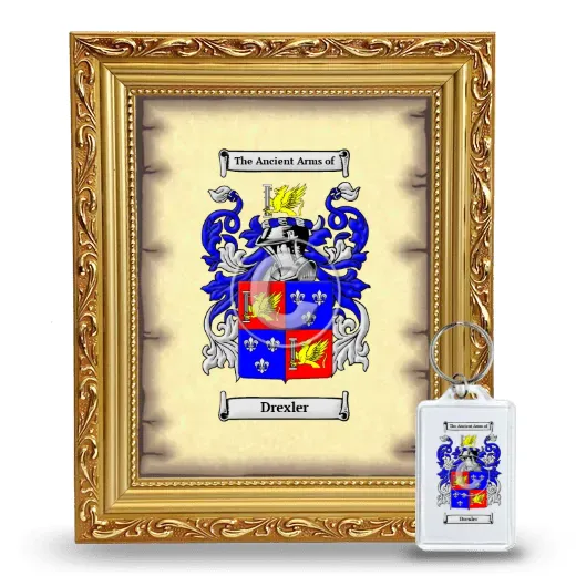 Drexler Framed Coat of Arms and Keychain - Gold