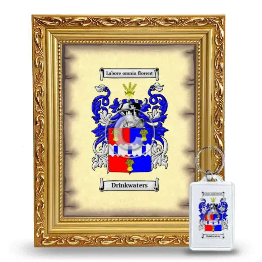 Drinkwaters Framed Coat of Arms and Keychain - Gold