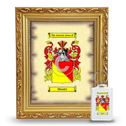 Droste Framed Coat of Arms and Keychain - Gold