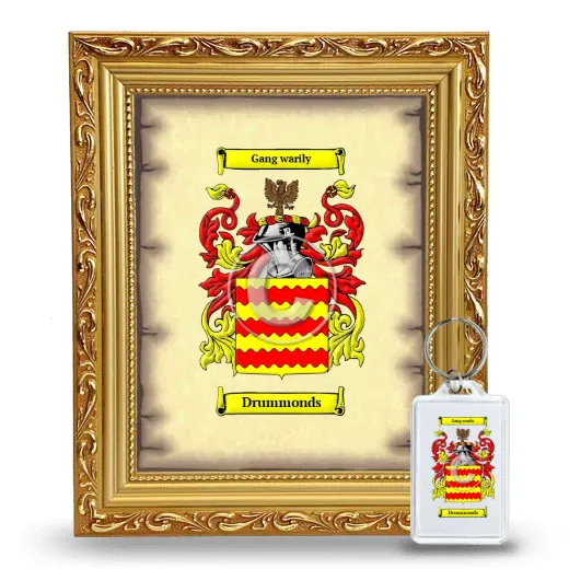 Drummonds Framed Coat of Arms and Keychain - Gold