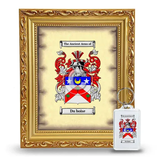 Du boise Framed Coat of Arms and Keychain - Gold