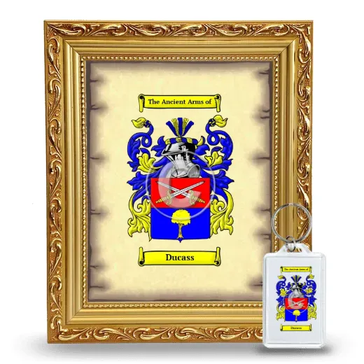 Ducass Framed Coat of Arms and Keychain - Gold