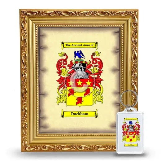 Duckham Framed Coat of Arms and Keychain - Gold