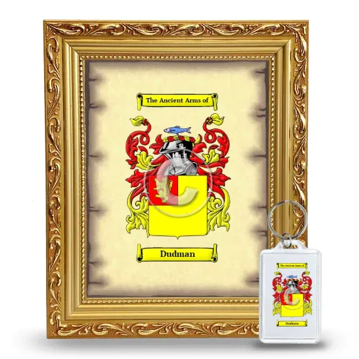 Dudman Framed Coat of Arms and Keychain - Gold
