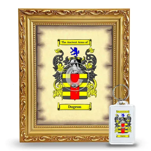 Dugeon Framed Coat of Arms and Keychain - Gold