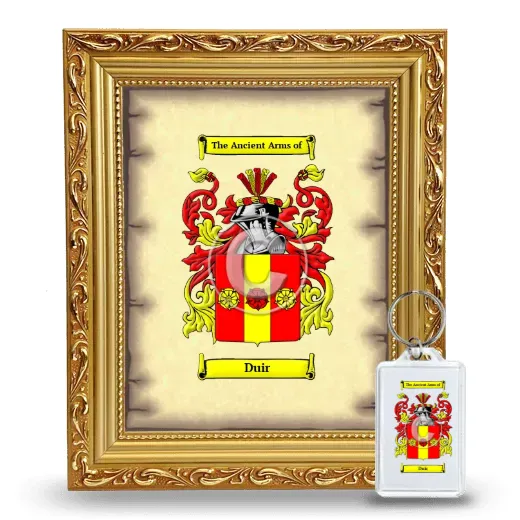 Duir Framed Coat of Arms and Keychain - Gold