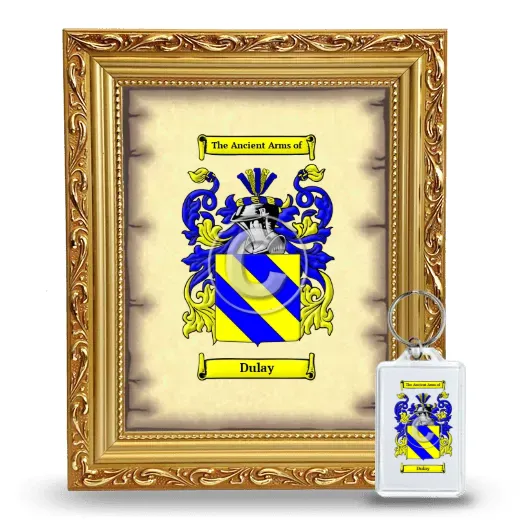 Dulay Framed Coat of Arms and Keychain - Gold