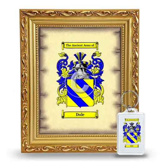 Dule Framed Coat of Arms and Keychain - Gold
