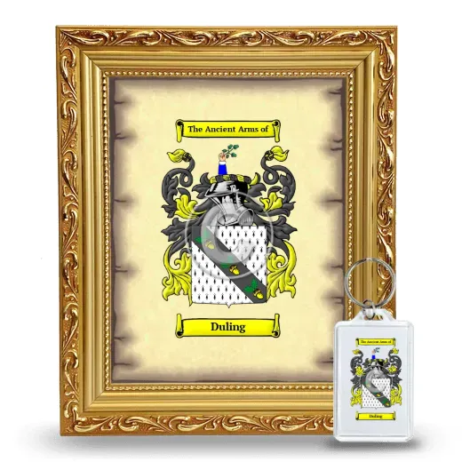 Duling Framed Coat of Arms and Keychain - Gold