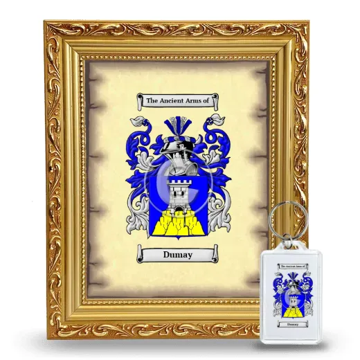 Dumay Framed Coat of Arms and Keychain - Gold