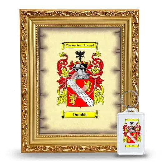 Dumble Framed Coat of Arms and Keychain - Gold
