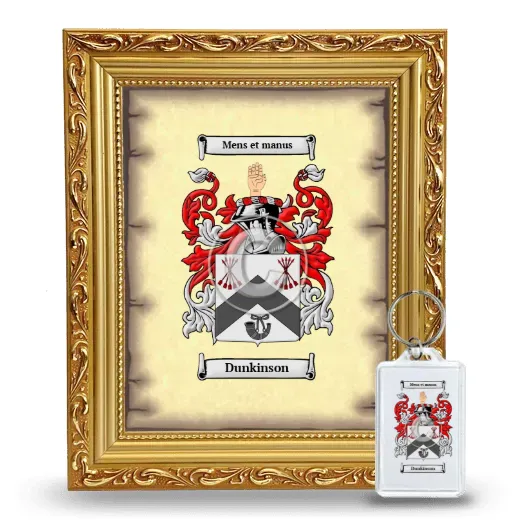 Dunkinson Framed Coat of Arms and Keychain - Gold