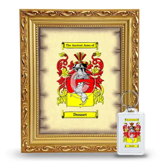 Dunnet Framed Coat of Arms and Keychain - Gold