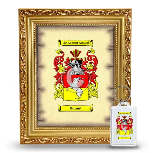 Dunnit Framed Coat of Arms and Keychain - Gold