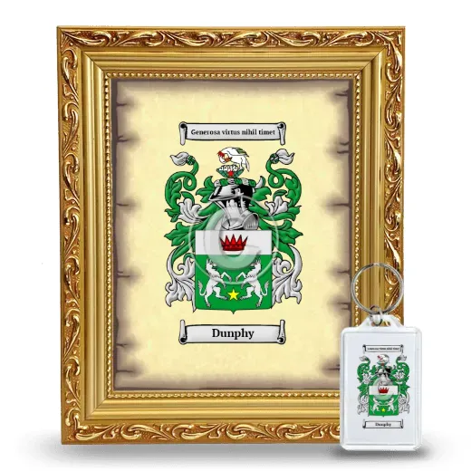 Dunphy Framed Coat of Arms and Keychain - Gold