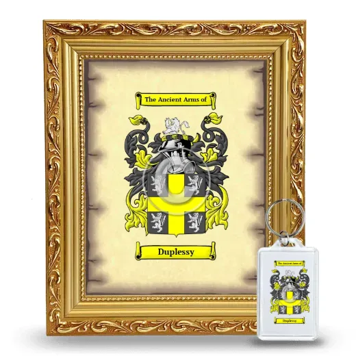 Duplessy Framed Coat of Arms and Keychain - Gold