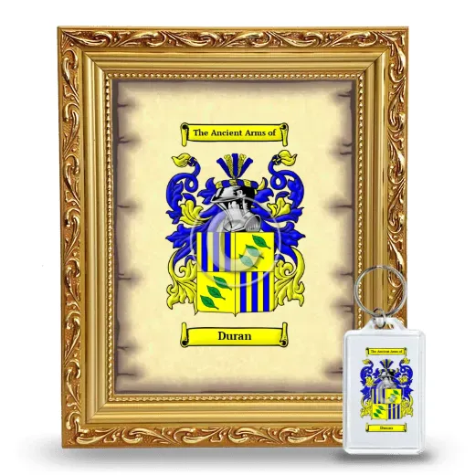 Duran Framed Coat of Arms and Keychain - Gold