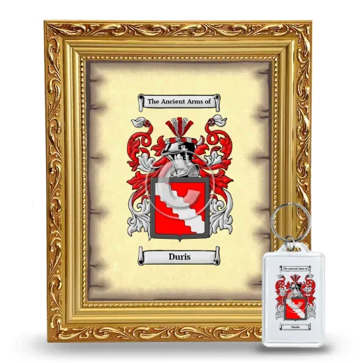 Duris Framed Coat of Arms and Keychain - Gold
