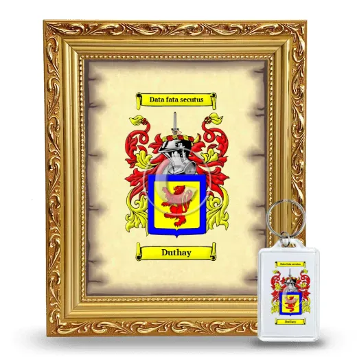 Duthay Framed Coat of Arms and Keychain - Gold
