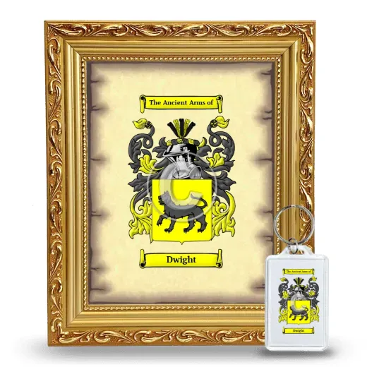 Dwight Framed Coat of Arms and Keychain - Gold
