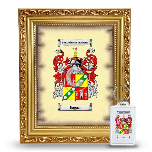 Eagan Framed Coat of Arms and Keychain - Gold