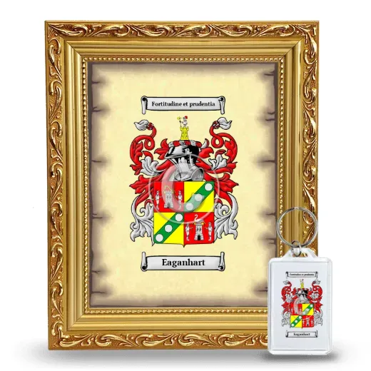 Eaganhart Framed Coat of Arms and Keychain - Gold