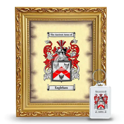 Eaglehan Framed Coat of Arms and Keychain - Gold