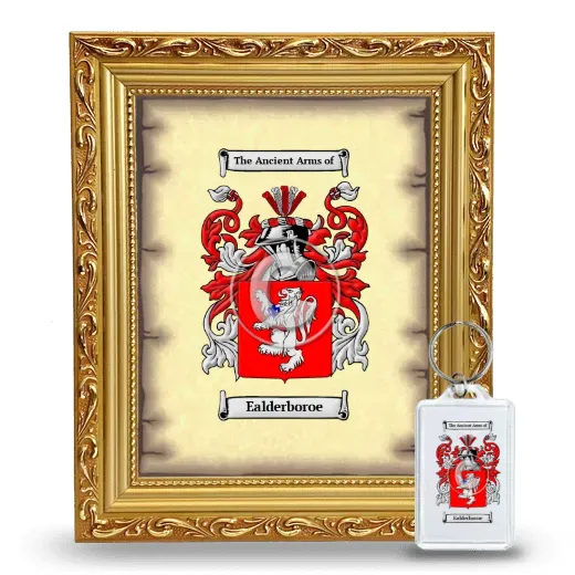 Ealderboroe Framed Coat of Arms and Keychain - Gold