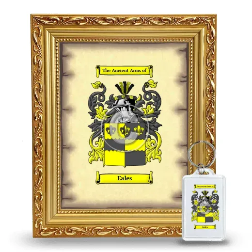 Eales Framed Coat of Arms and Keychain - Gold