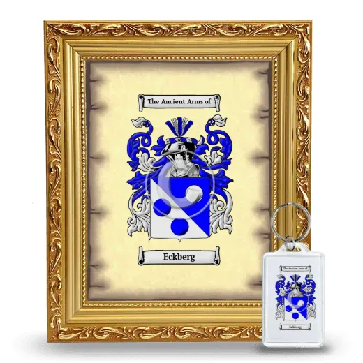 Eckberg Framed Coat of Arms and Keychain - Gold