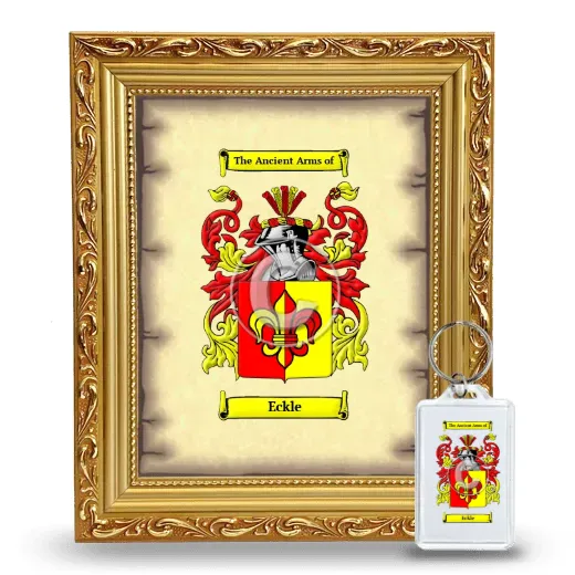 Eckle Framed Coat of Arms and Keychain - Gold
